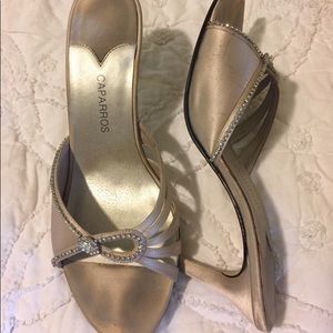 Champagne silk heels